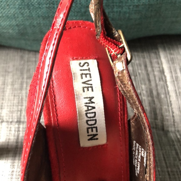 Steve Madden red suede platform heels - Picture 8 of 9